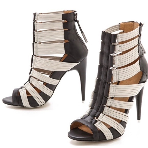 L.A.M.B. Monochrome Strappy Heels - Picture 1 of 15